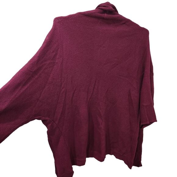 Theory cashmere blend waffle knit open purple cardigan size medium - Picture 2 of 5